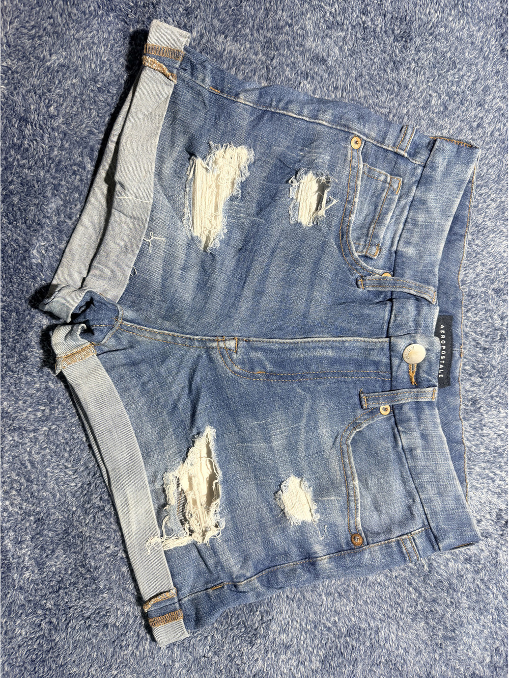 Aeropostale High Rise Curvy Midi Denim Shorts Size 4